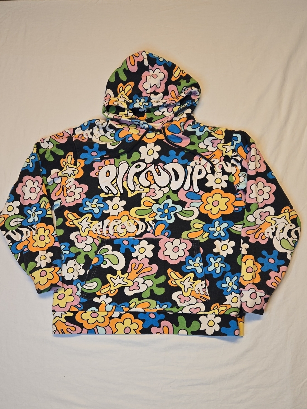 Ripndip Multicolor Floral AOP Spellout Logo Pullover Hoodie Sweater